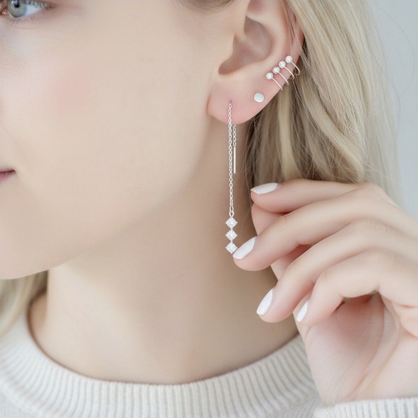 Silver Threader Earrings