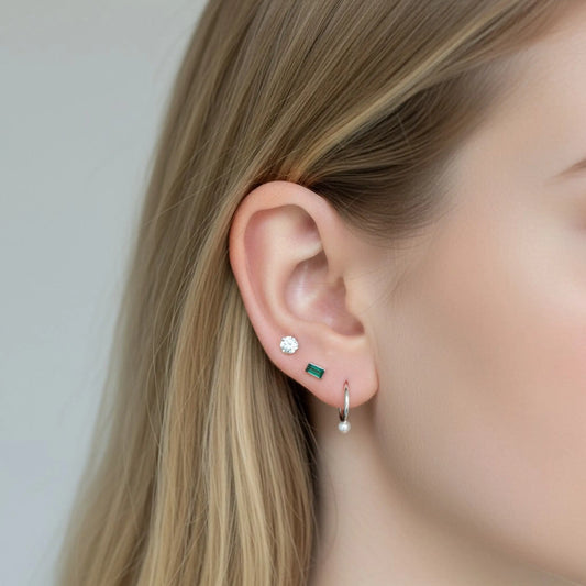 Silver Birthstone studs Savi Jewelry