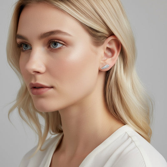 Minimalist feather stud