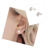 Silver Crystal stud Earrings