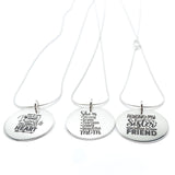 Personalize your jewelry collection with this stunning Mom, Sister or Friend necklace. Crafted with a unique engraving of your choice, this one-of-a-kind necklace will add a special touch to any outfit. Perfect for a special occasion or everyday wear