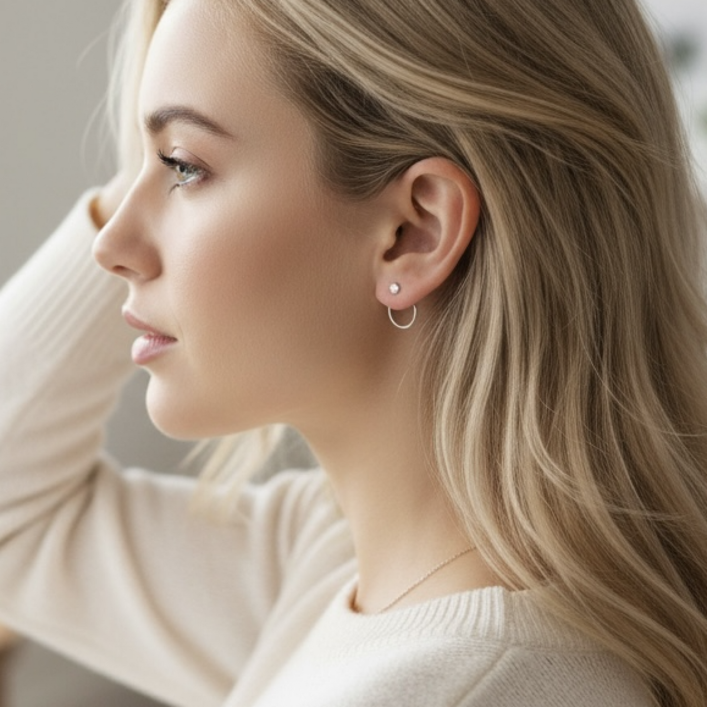 Silver Crystal Ear Jacket