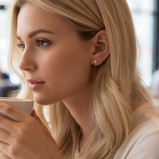 Silver Crystal Hoops