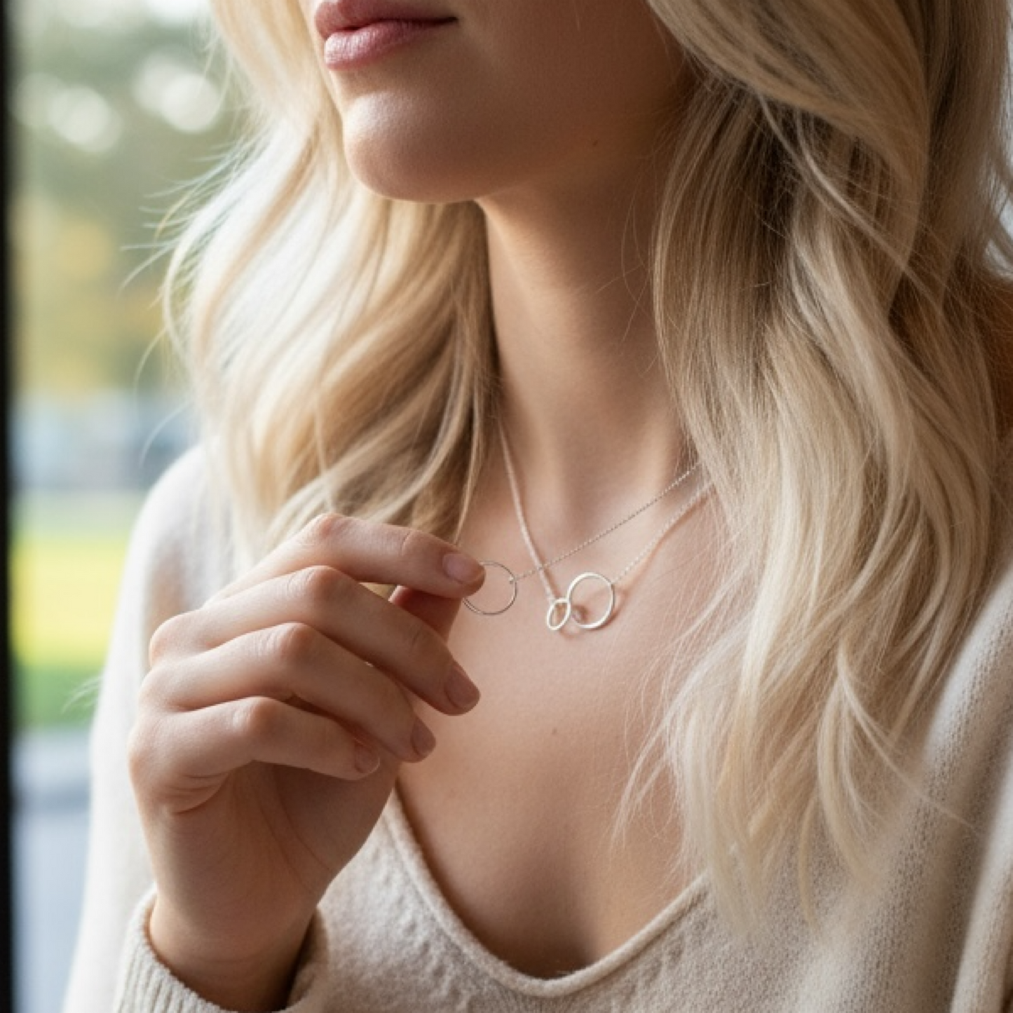 Silver choker Necklace