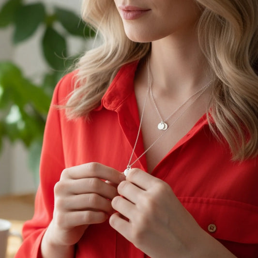 Silver Initial Letter necklace Savi Jewelry