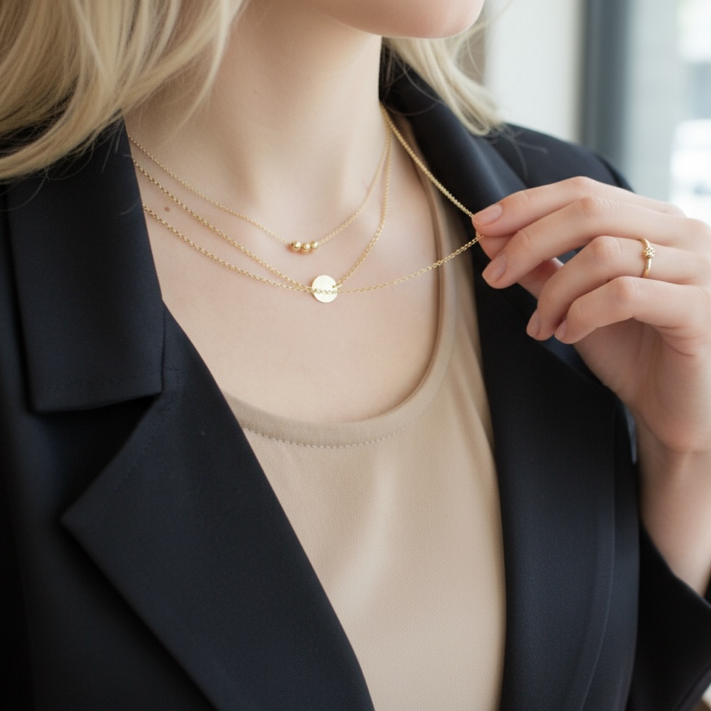 14k Gold Filled initial charm necklace