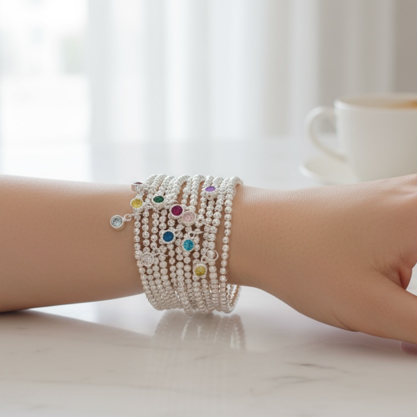 Silver Birthstone bracelet