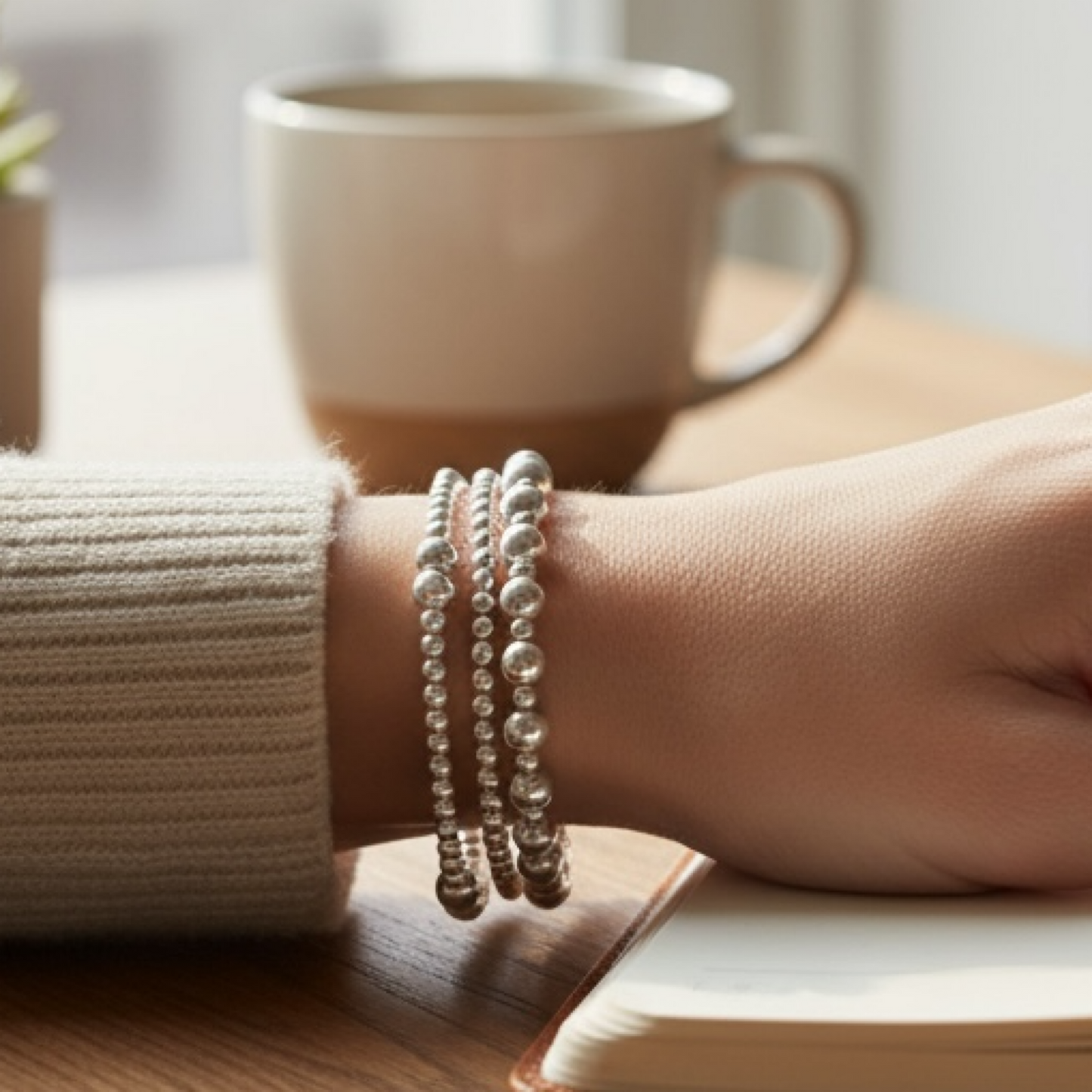 Sterling silver stacked set