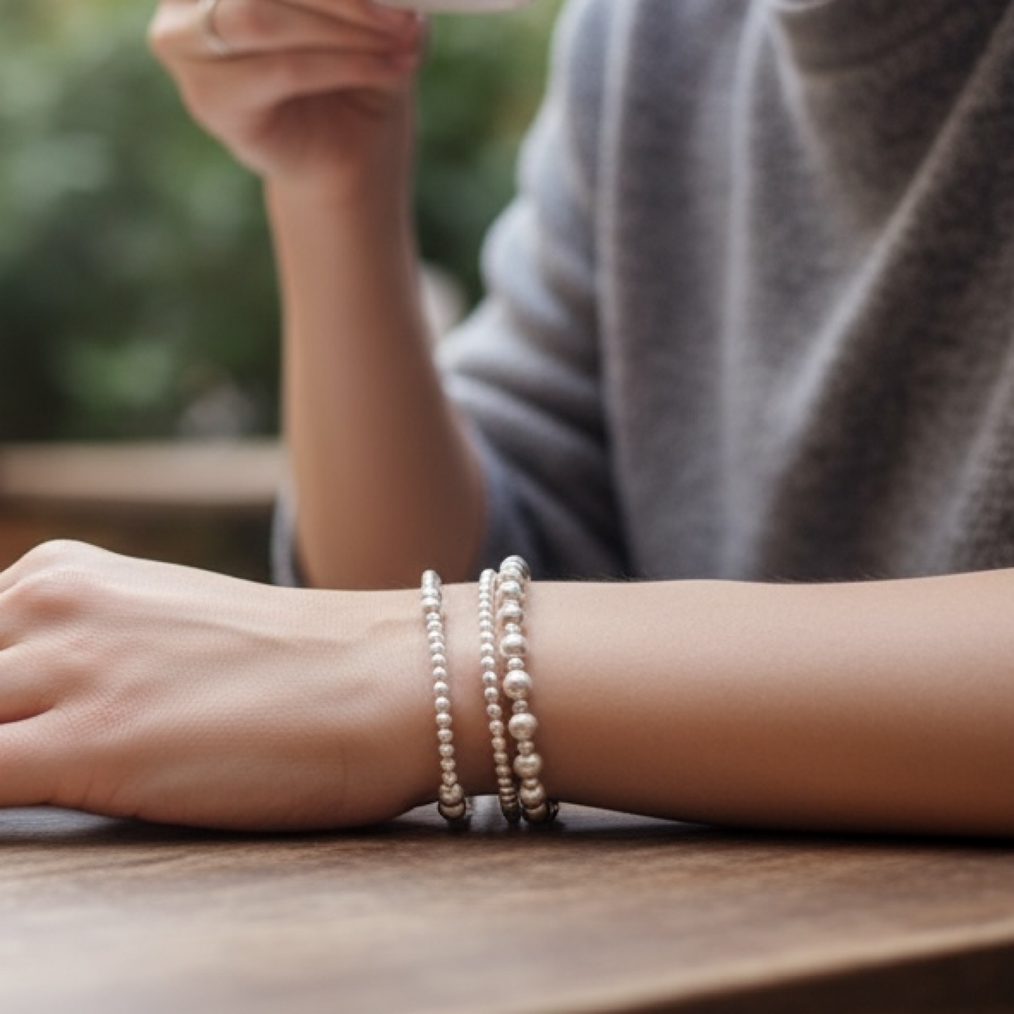 Sterling silver stacked set