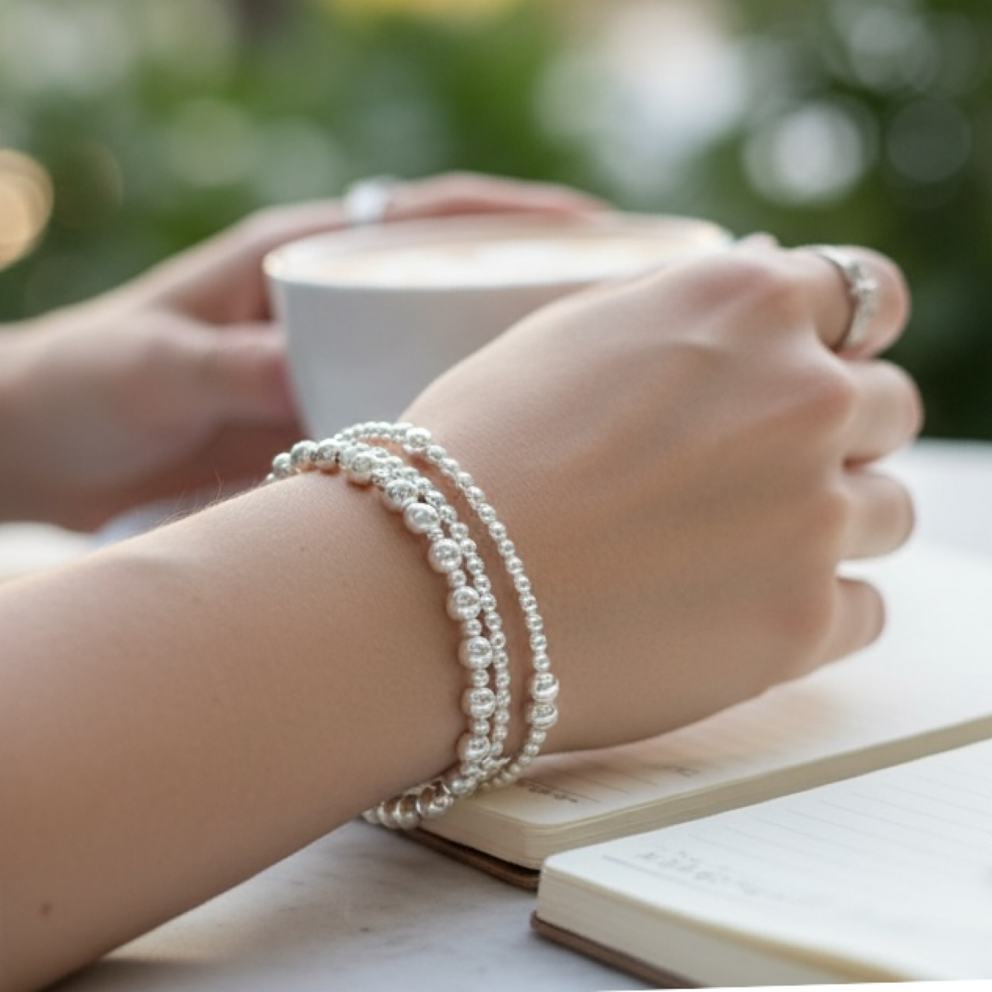 Sterling silver stacked set