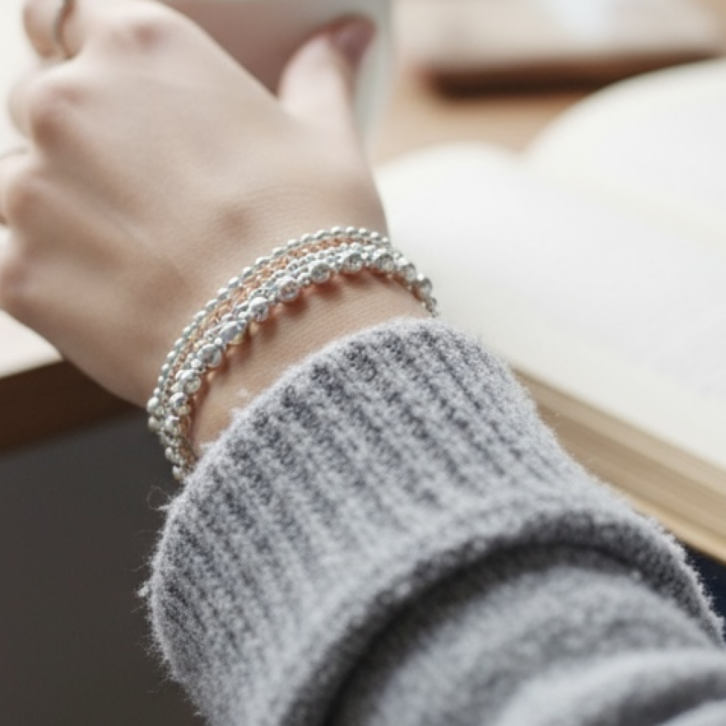 Sterling silver stacked set