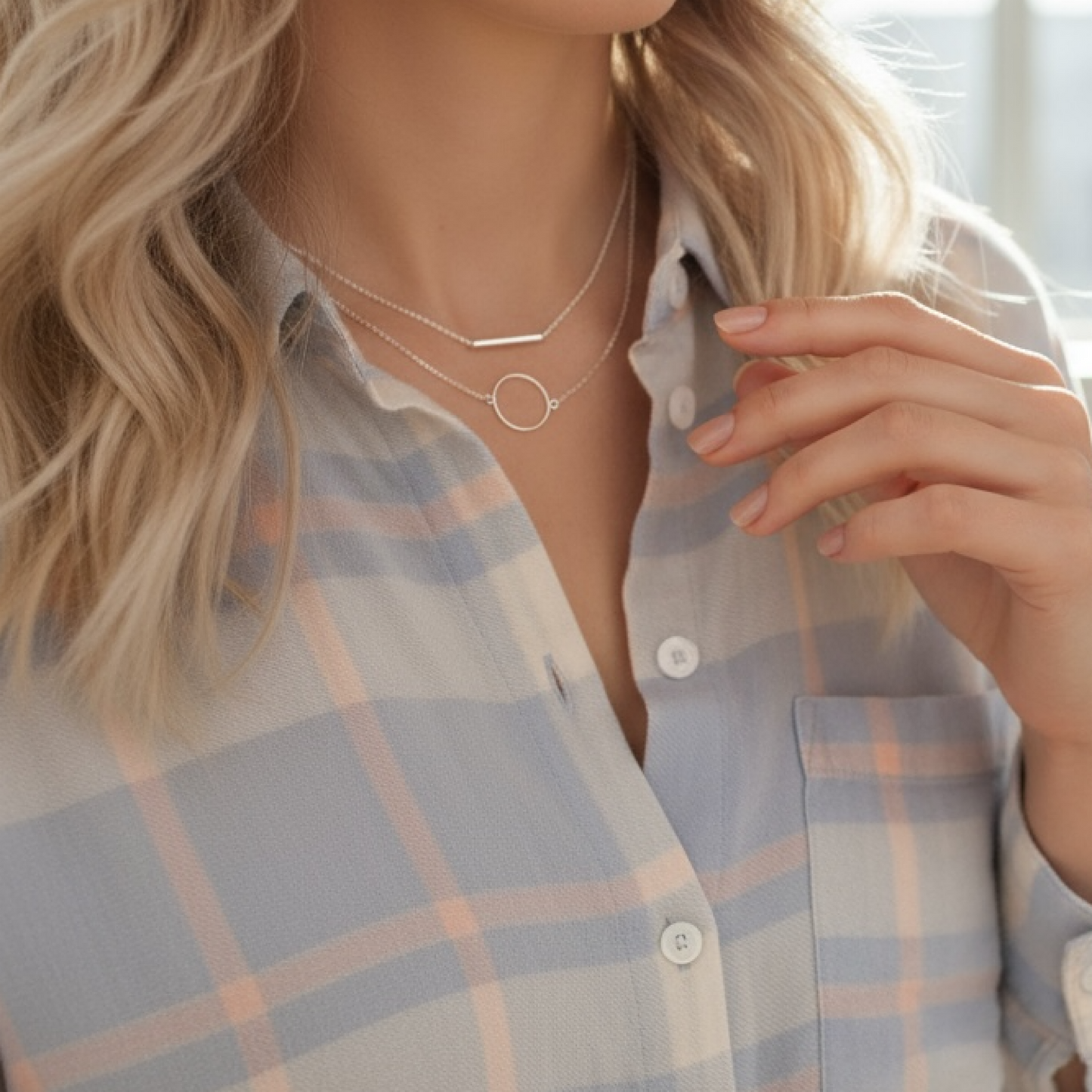 Silver choker Necklace