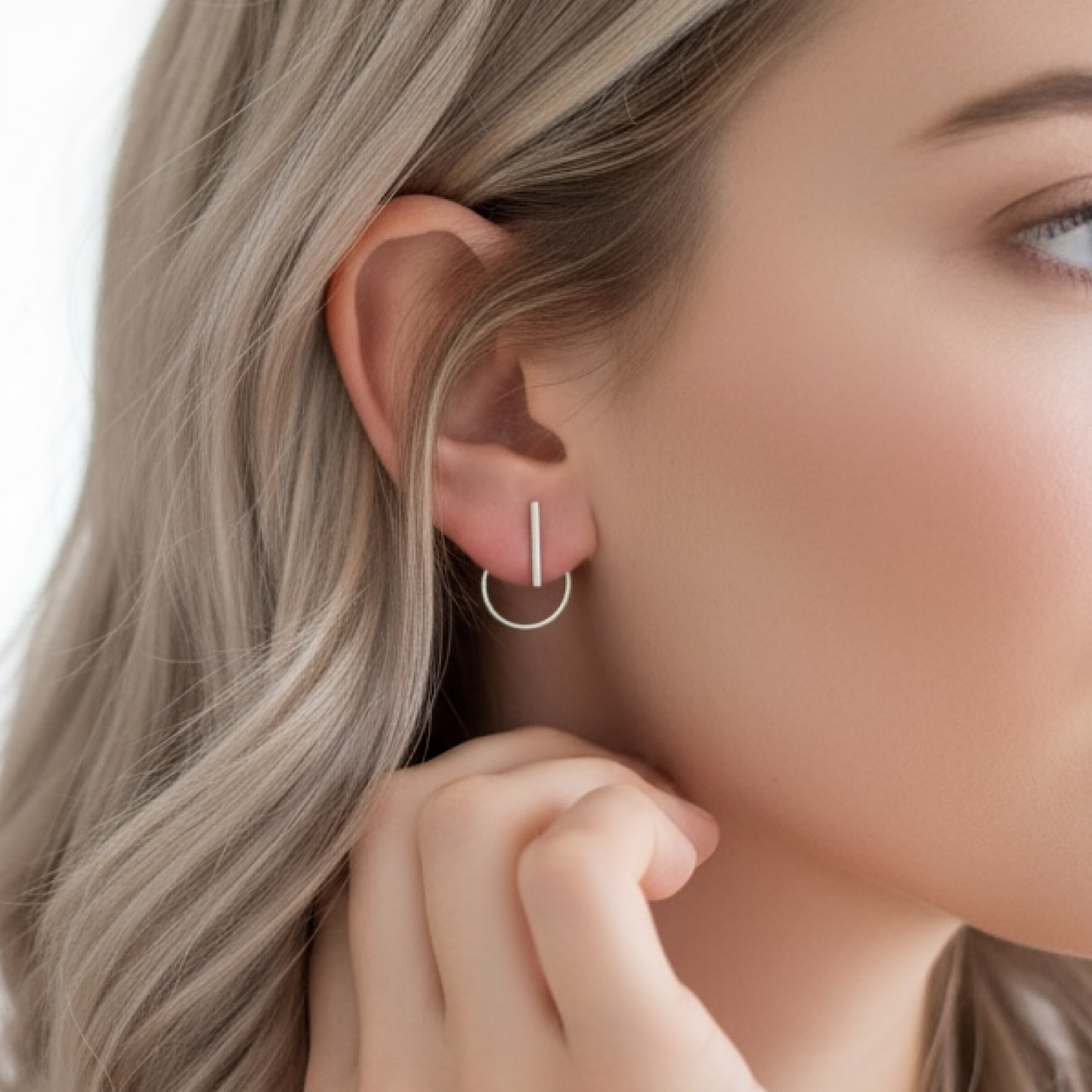 Silver Ear jacket Earrings