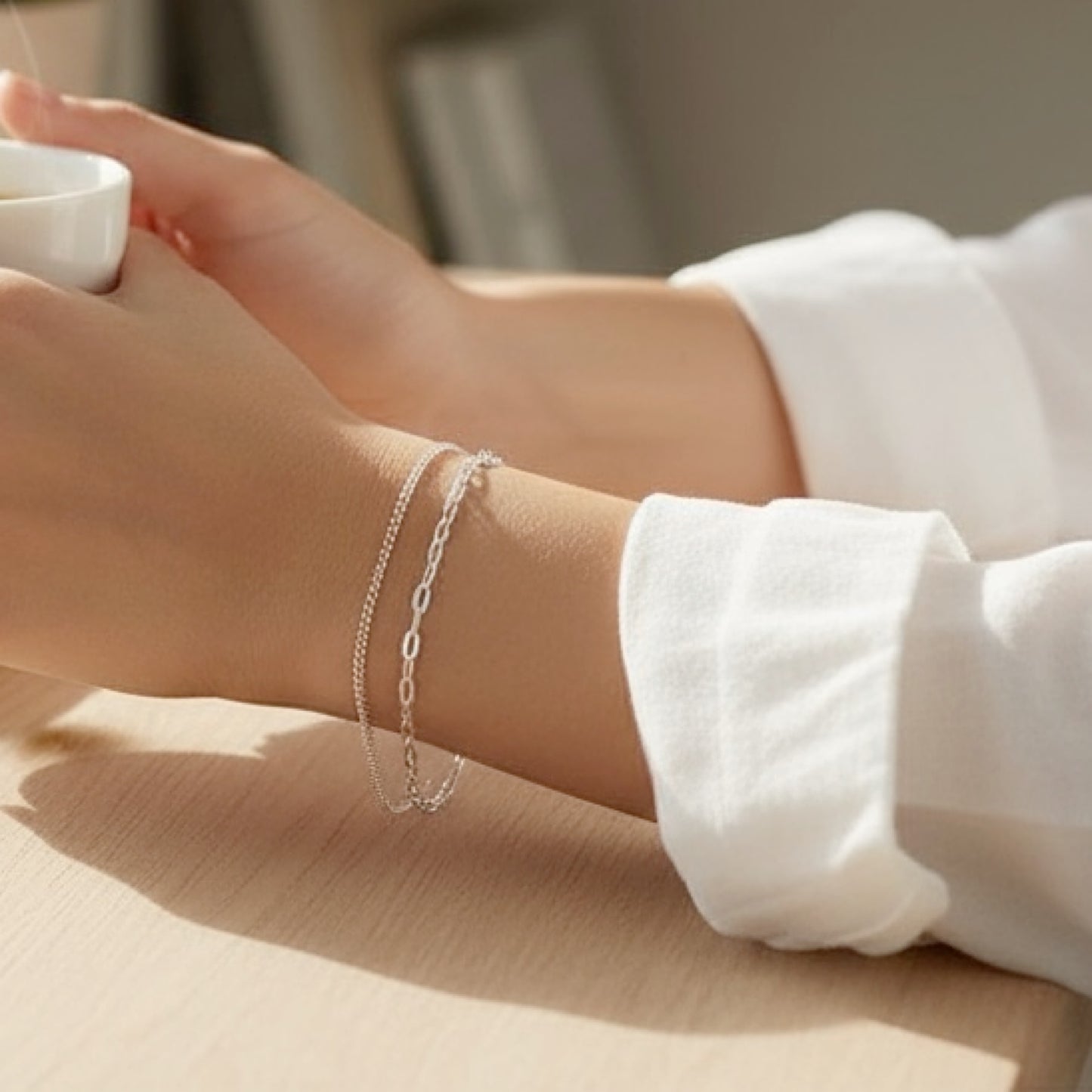 Silver Dainty Chain Bracelet