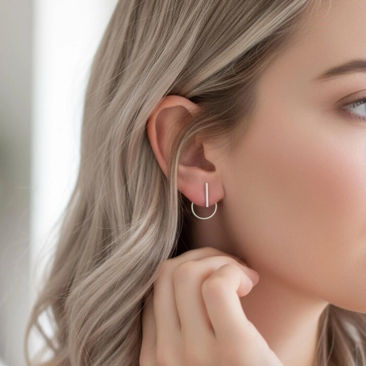 Silver Ear jacket Earrings