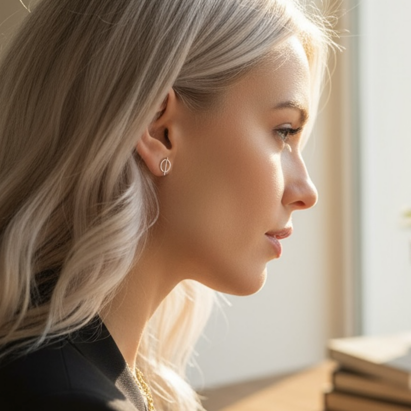 Sterling Silver Circle Stud Earrings