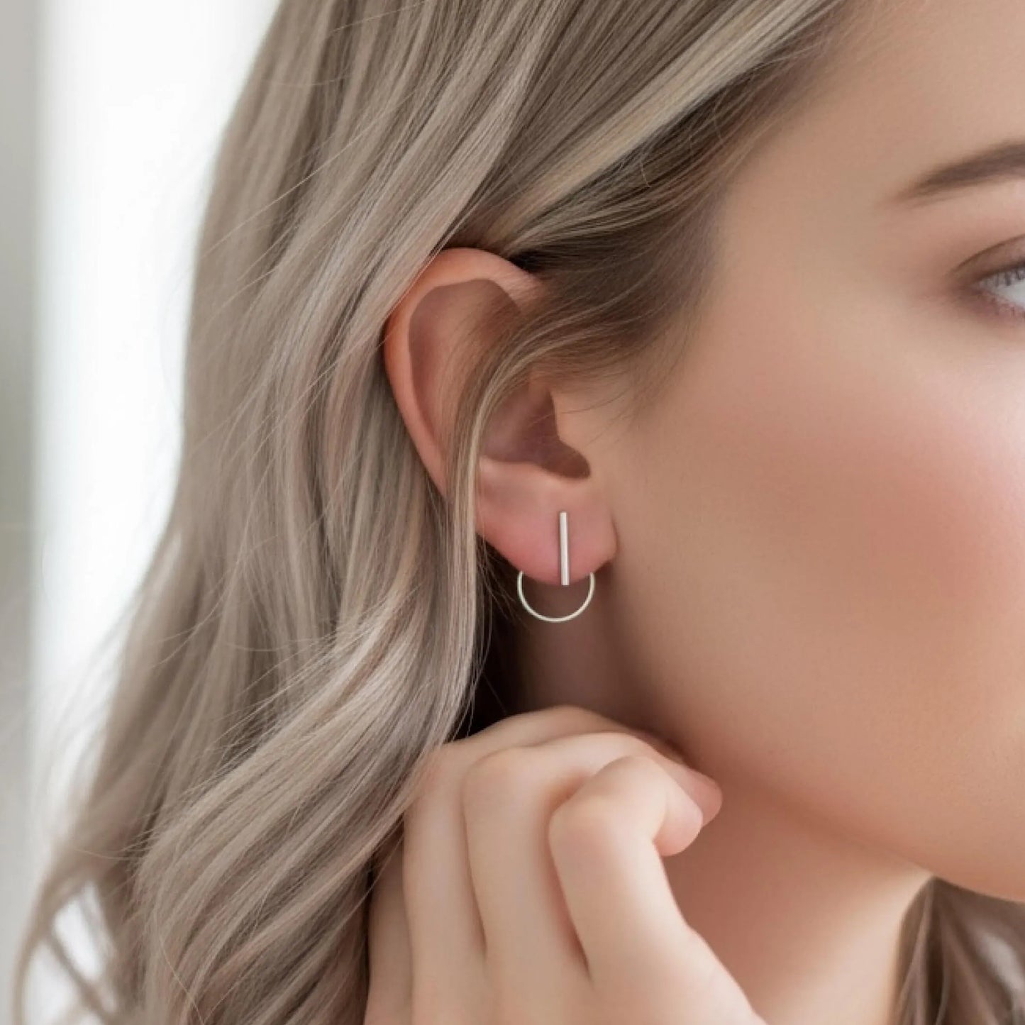 Silver Ear jacket Earrings