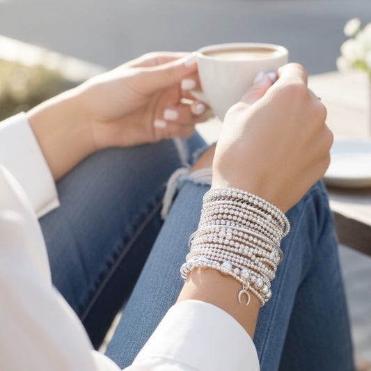 Silver bead bracelet