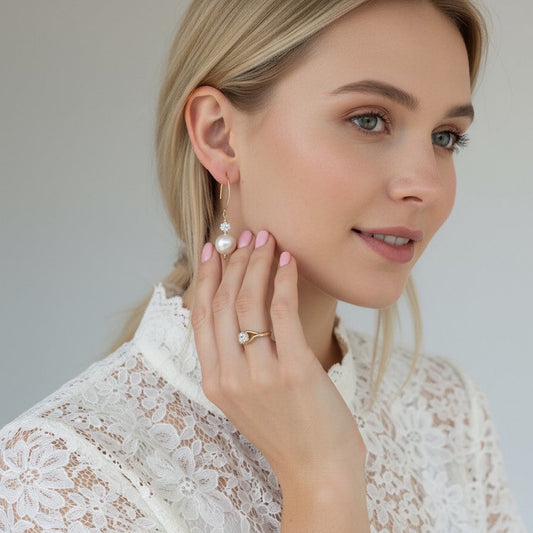 Gold Crystal Wedding earrings