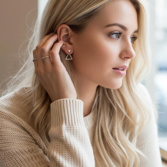 Silver Ear jacket Earrings