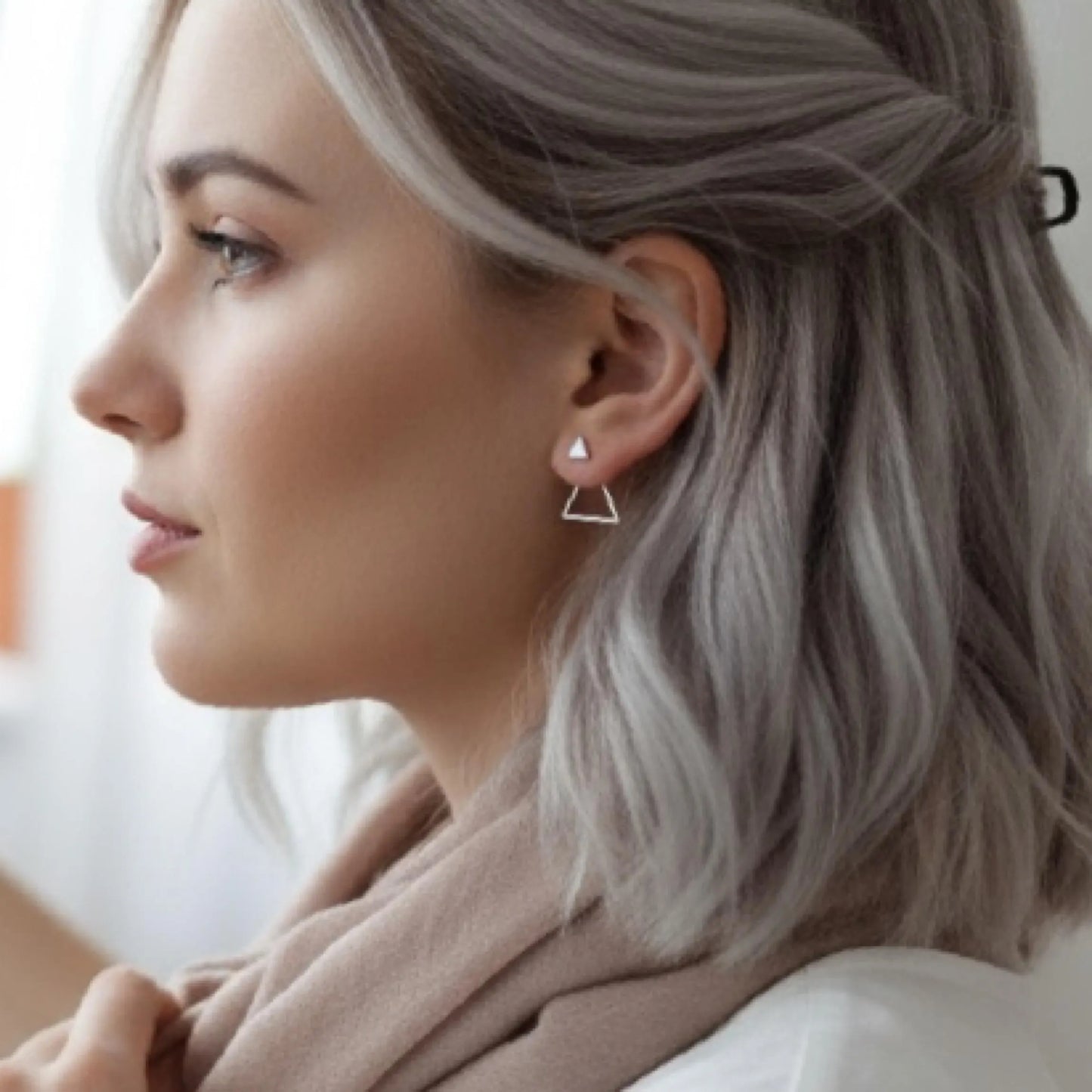 Silver Ear jacket Earrings