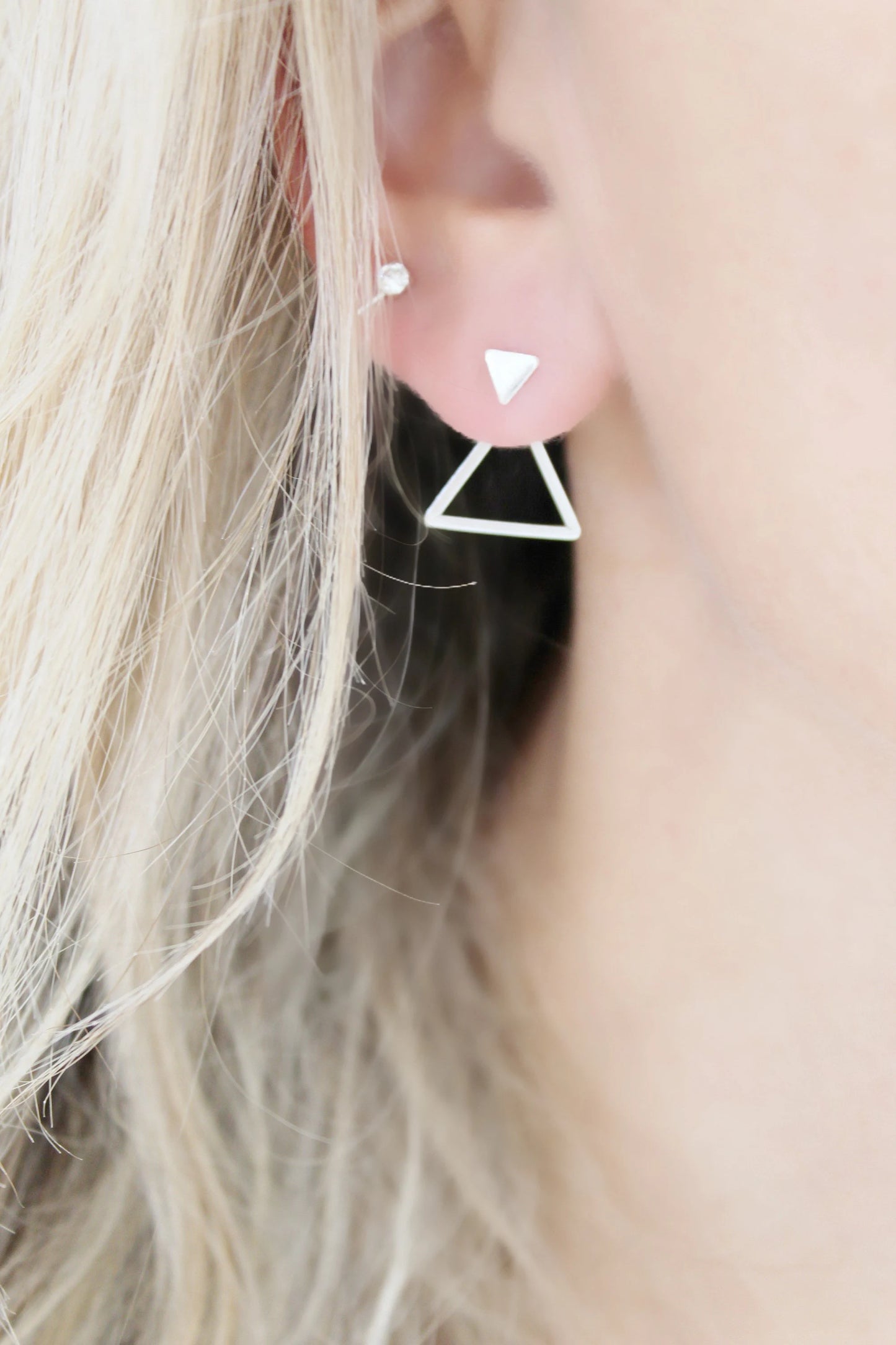 Silver Ear jacket Earrings