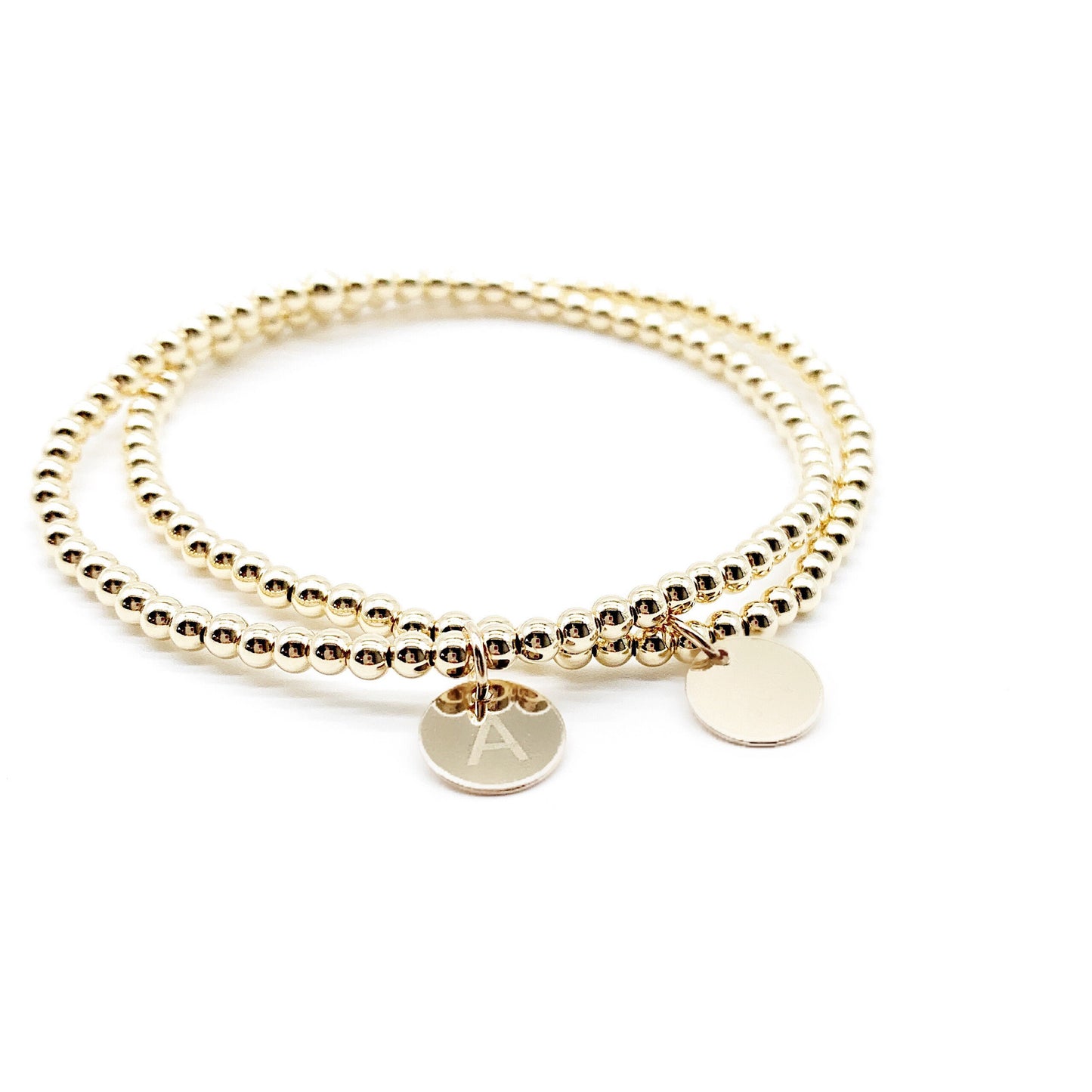 14K gold filled bead bracelet