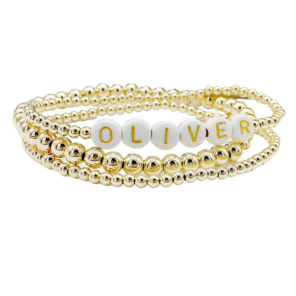 This beautiful gold bracelet is the perfect way to add a personalized touch to your accessory collection. It's crafted with high-quality 14k gold filled and features an Initial or name of your choice for a polished, sophisticated look.