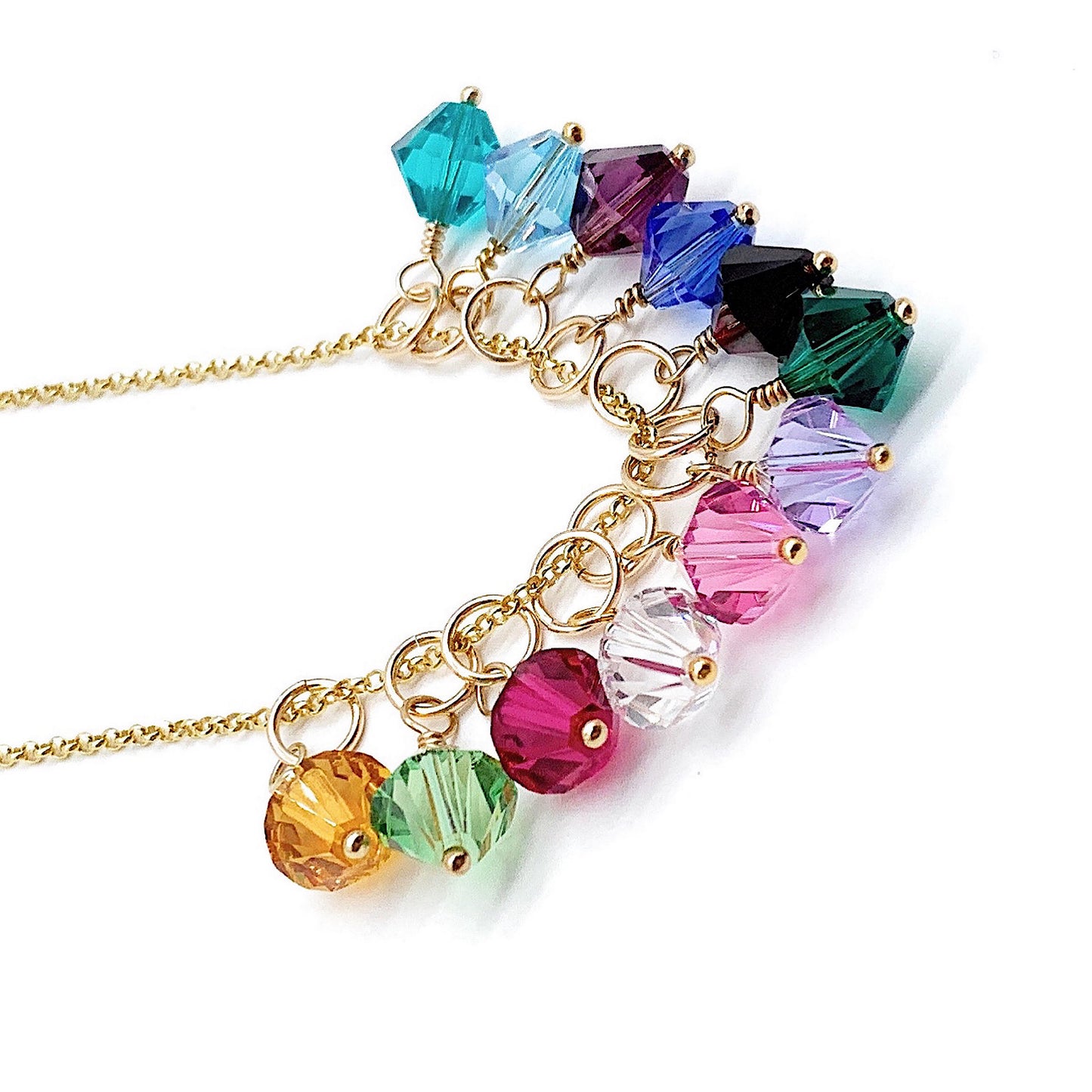 Family Birthstone Necklace • Custom Birthstone Necklace • Sterling silver Birthstone Necklace •