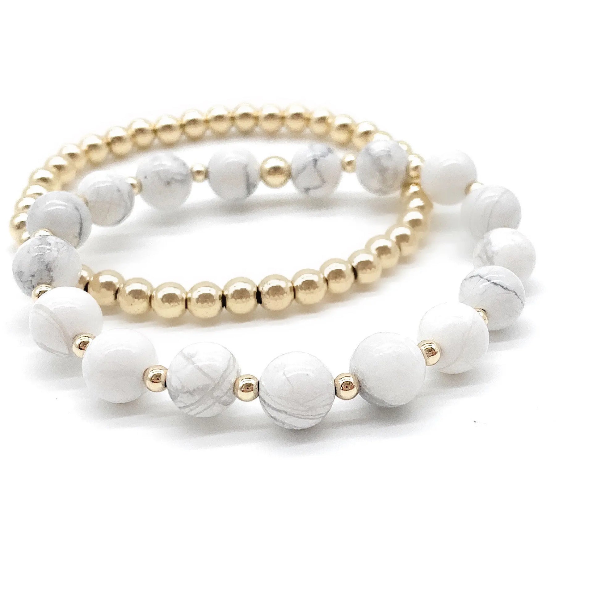 Gold beaded Gemstone Bracelet Savi Jewelry