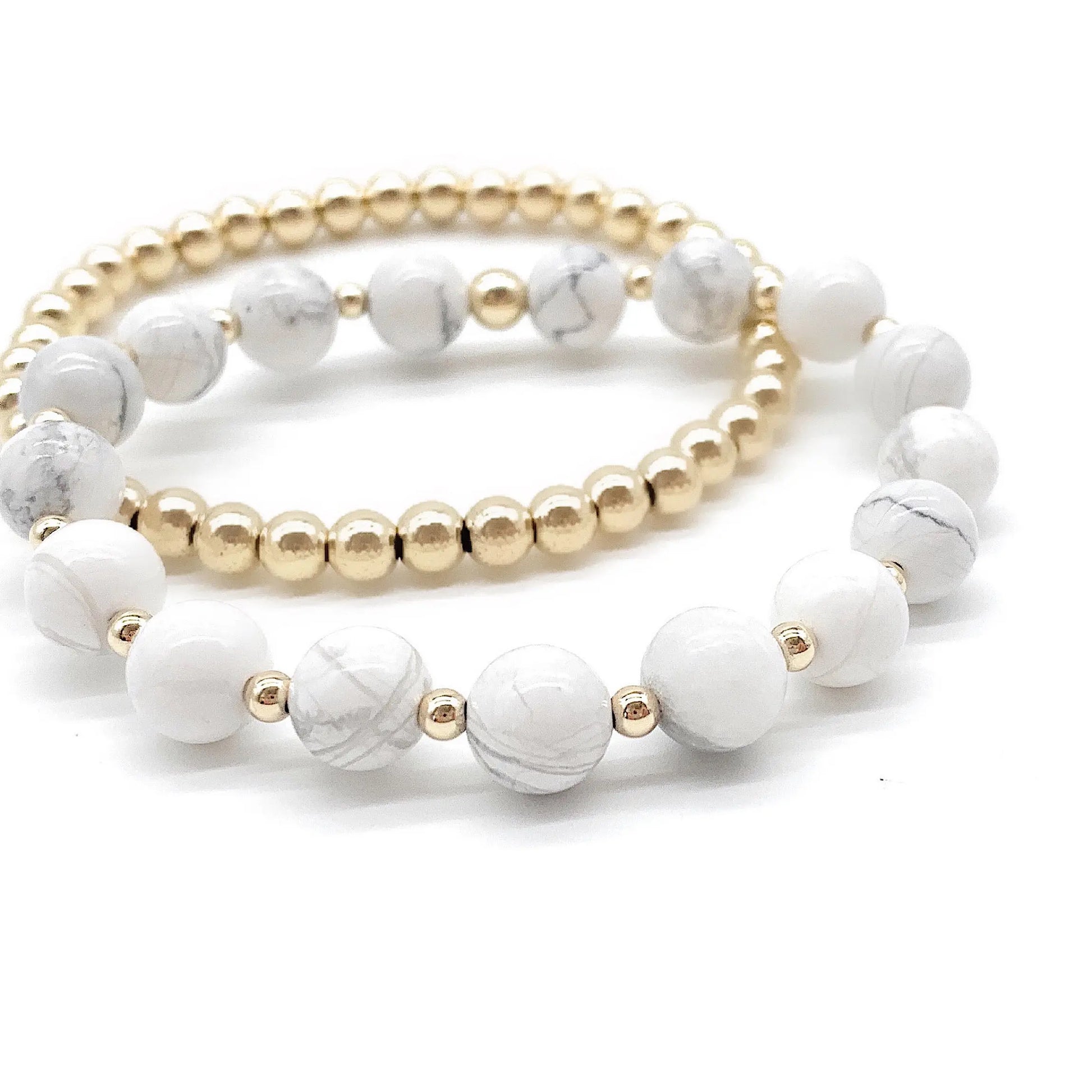 Gold beaded Gemstone Bracelet Savi Jewelry