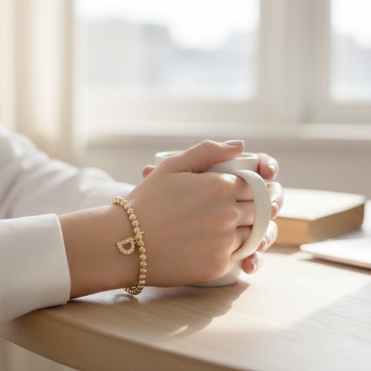 Gold beaded bracelet