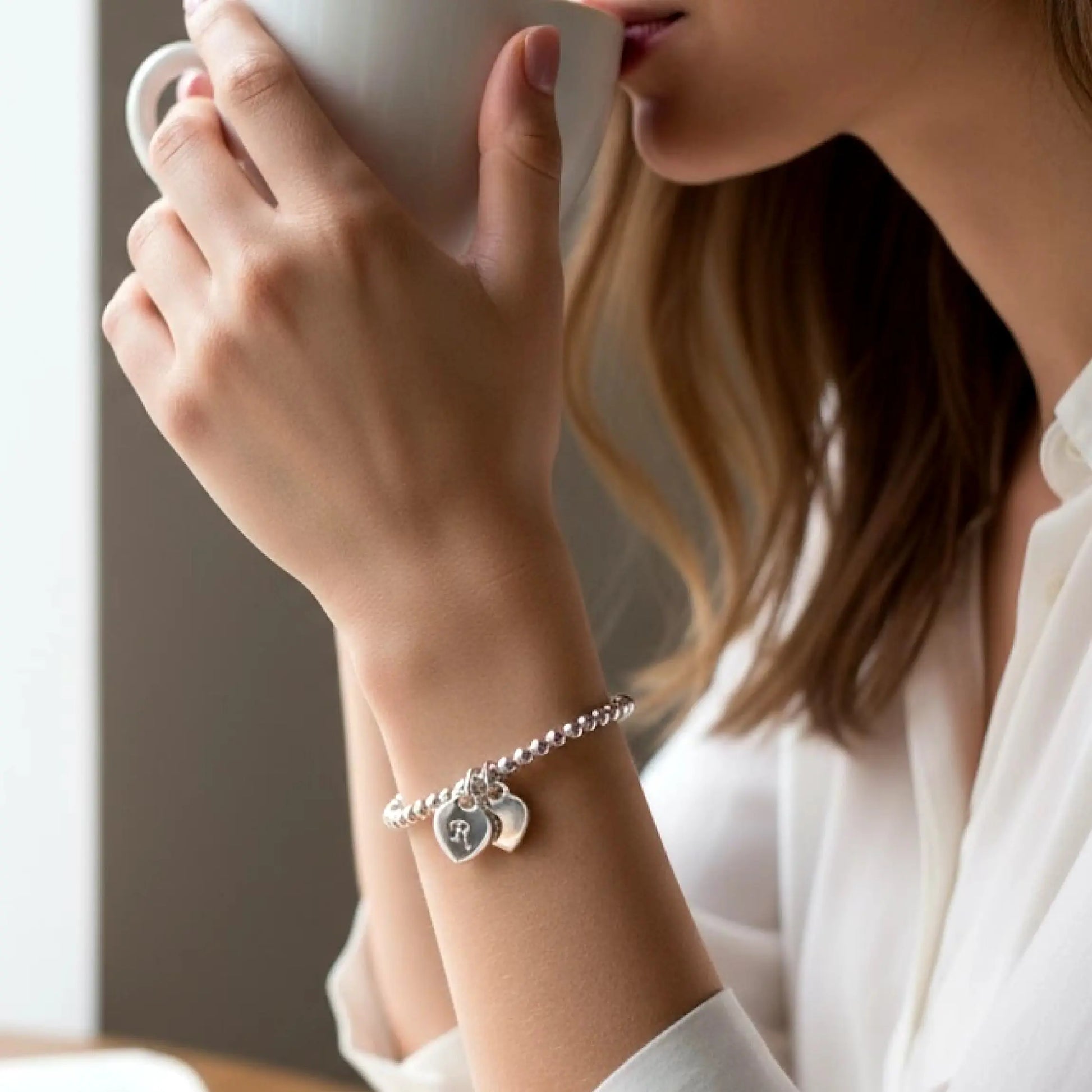 Silver initial bracelet Savi Jewelry