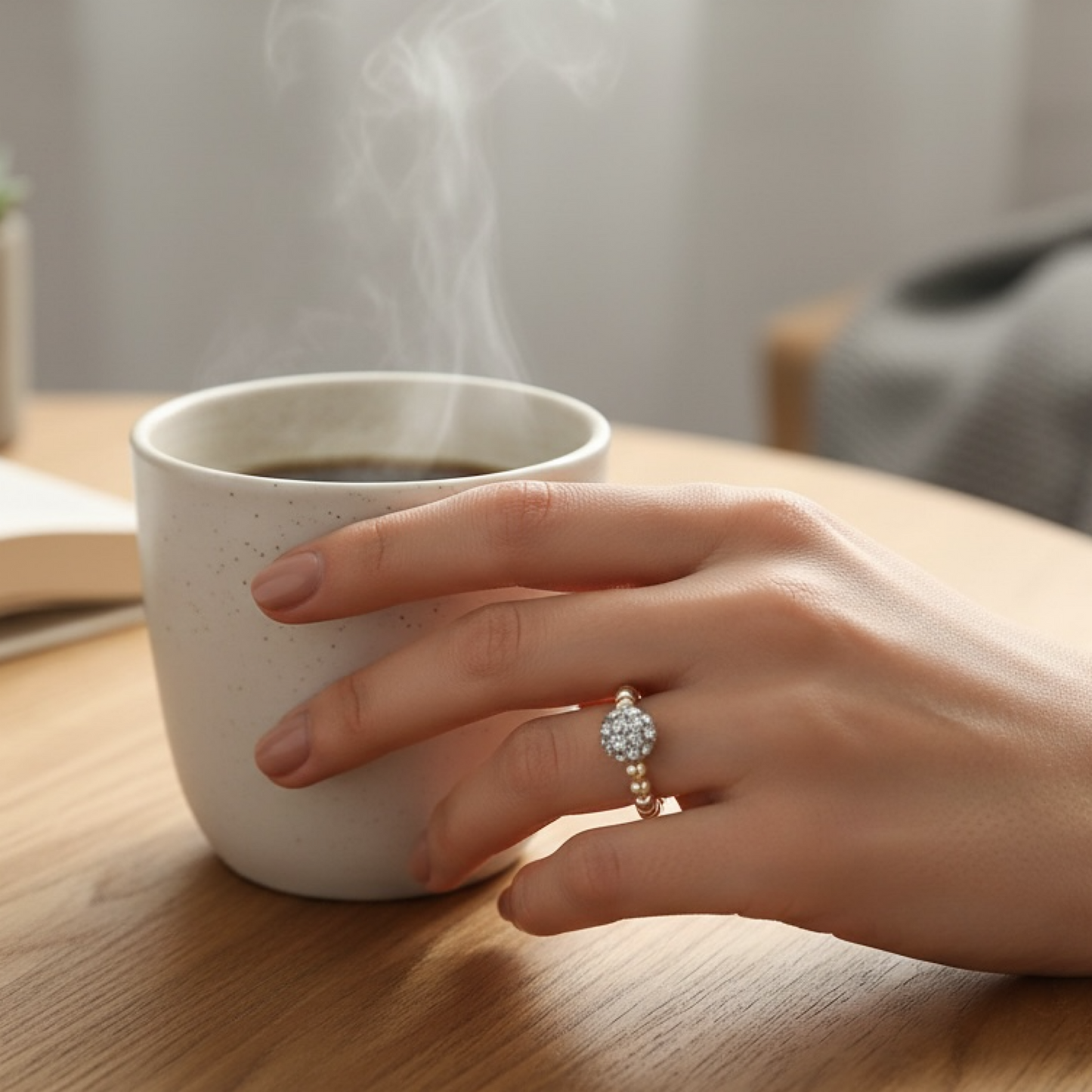 Gold Crystal Stretch Ring