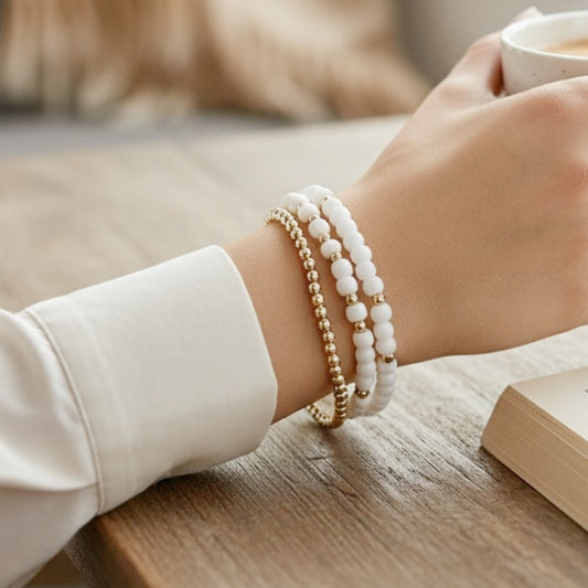 Gold beaded bracelet