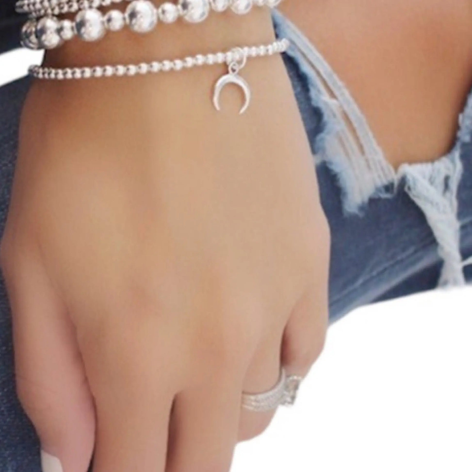 Silver bead bracelet SaviJewelry