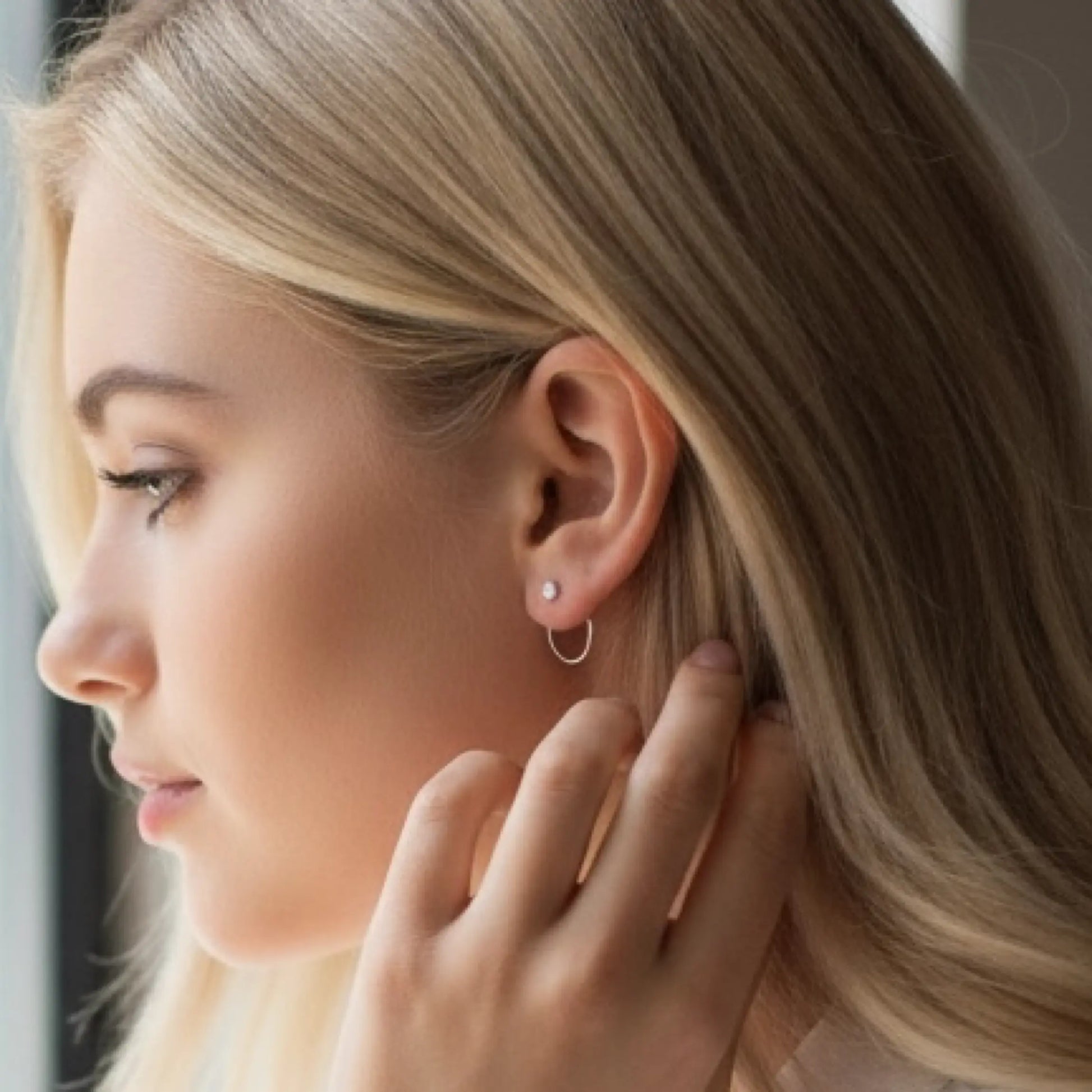 Silver Crystal Ear Jacket Savi Jewelry