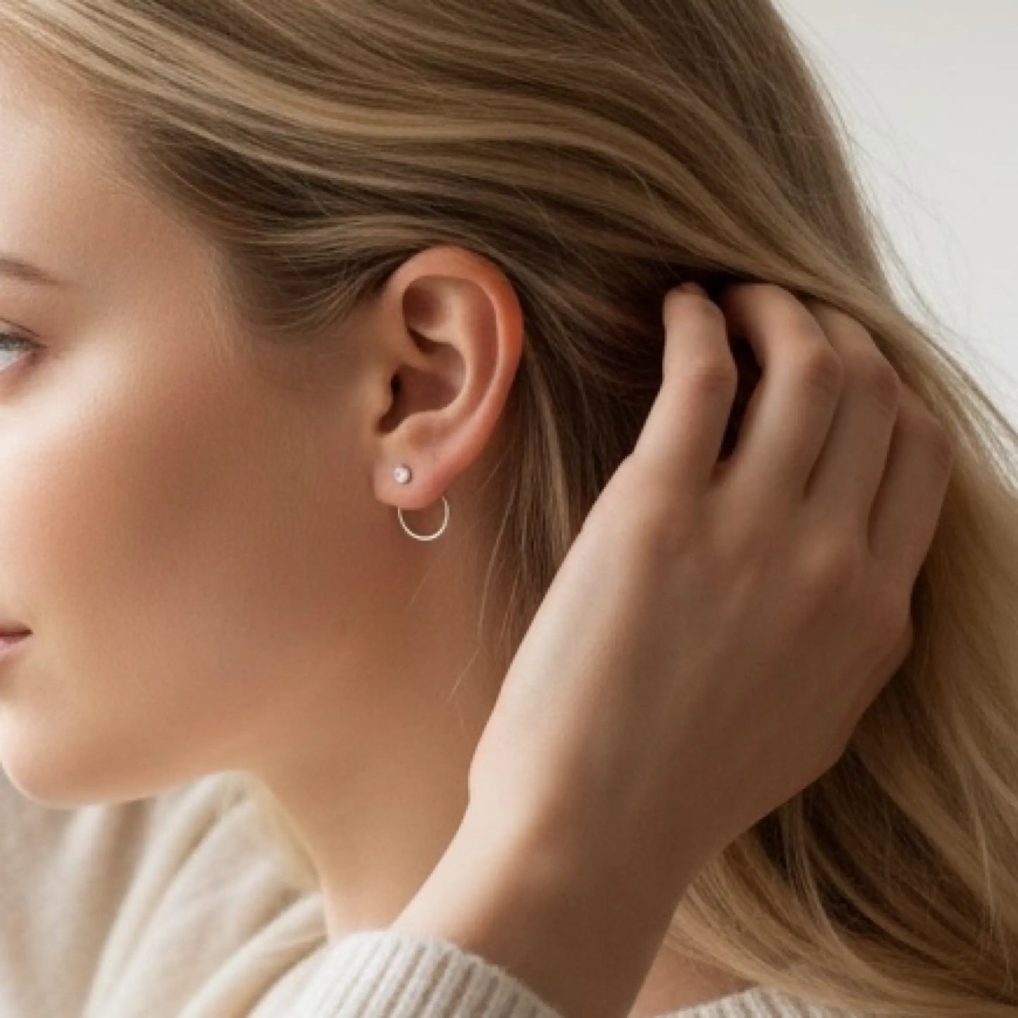 Silver Crystal Ear Jacket Savi Jewelry