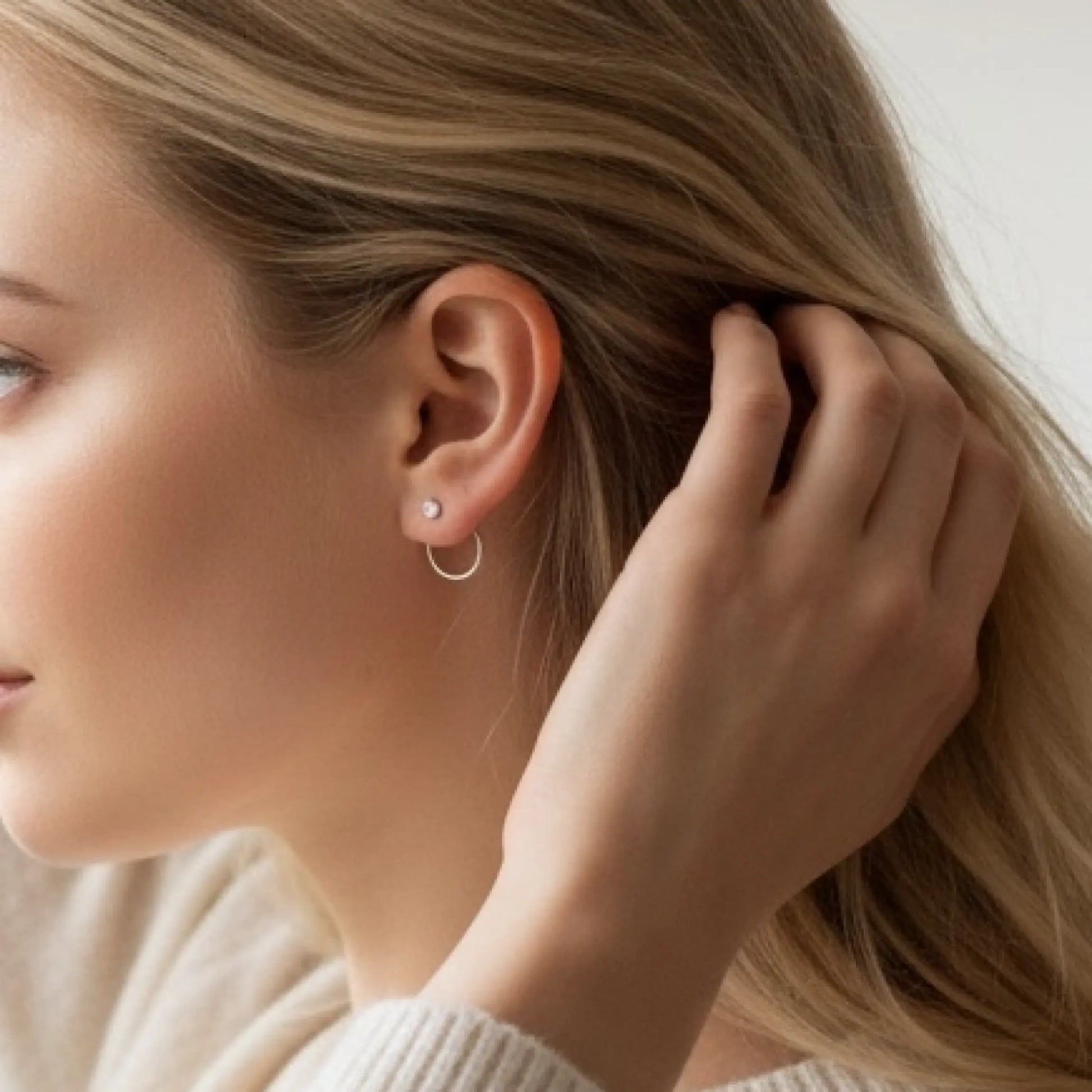 Silver Crystal Ear Jacket Savi Jewelry