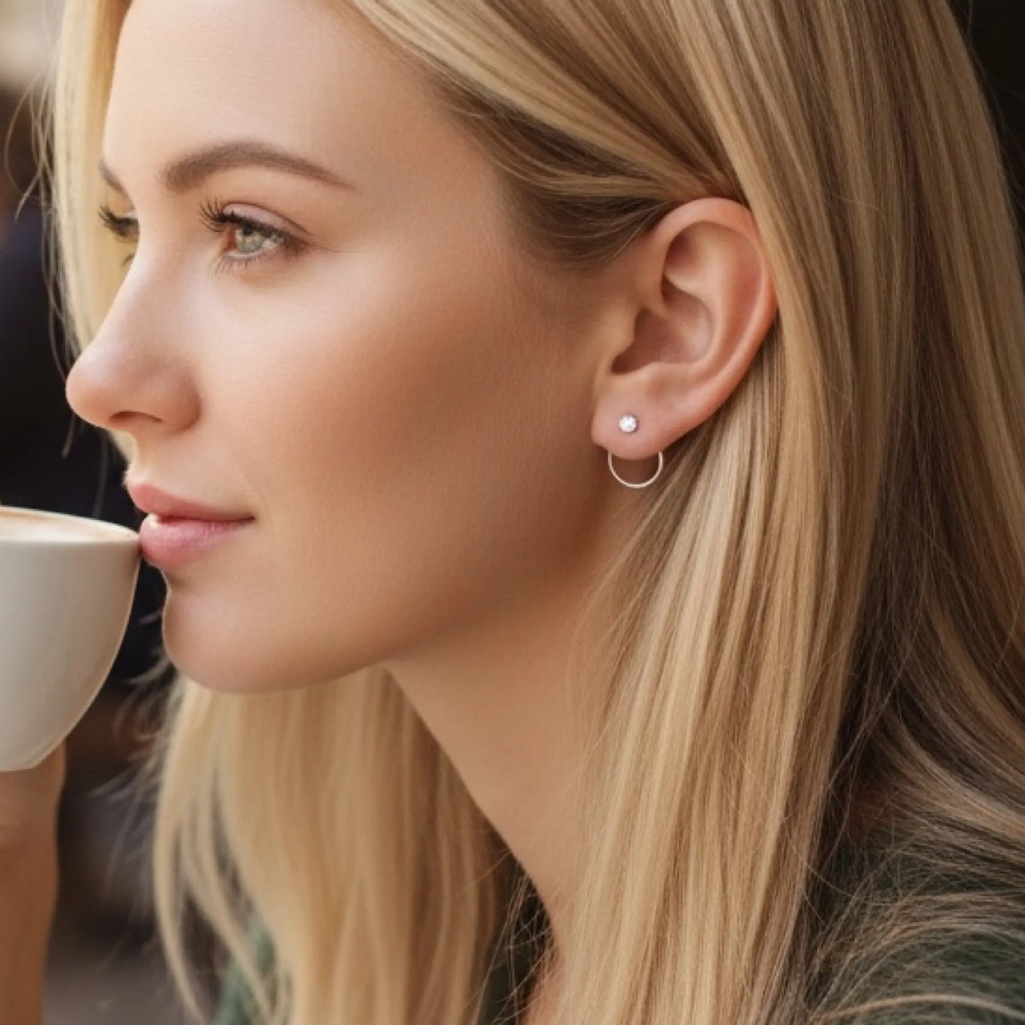 Silver Crystal Ear Jacket Savi Jewelry