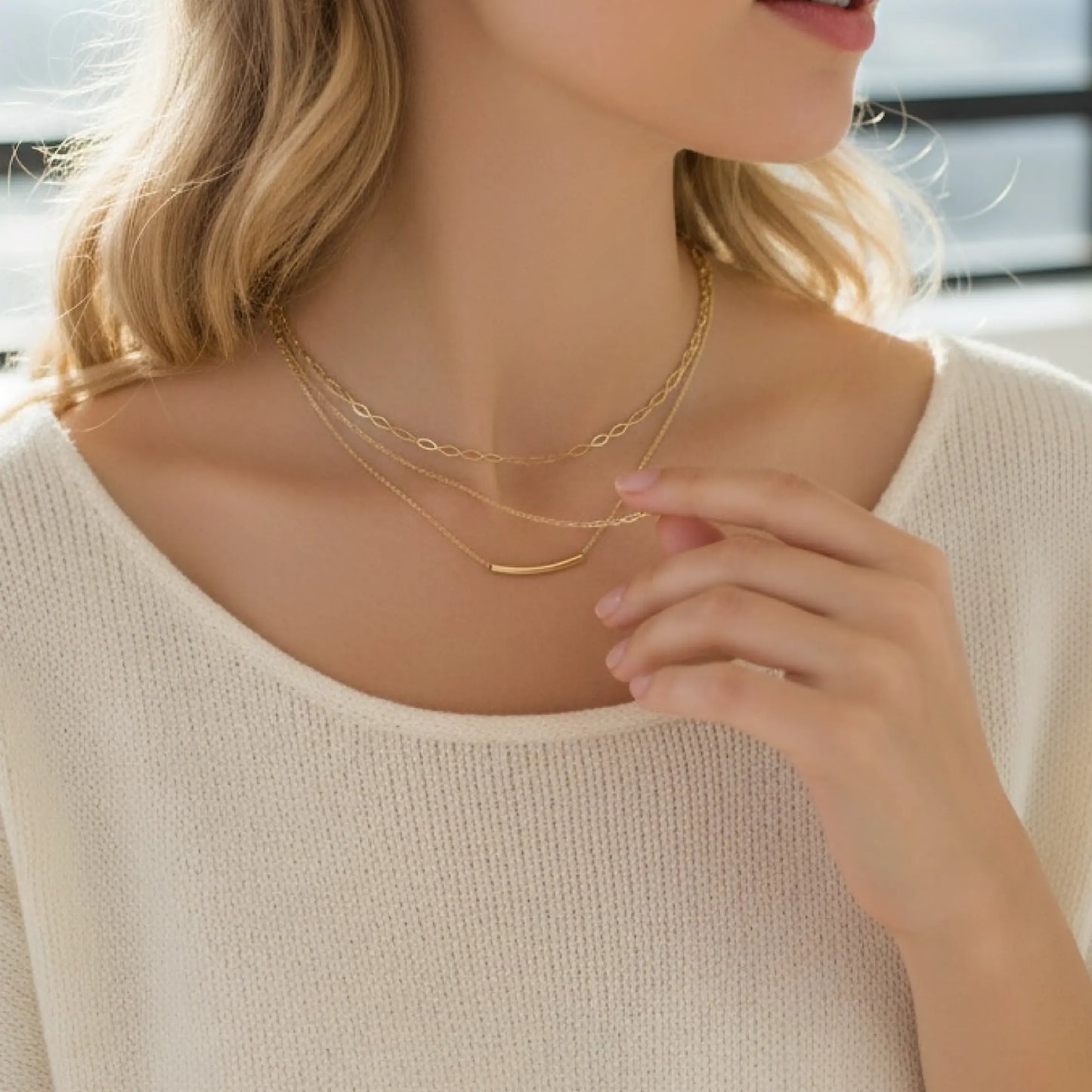 Gold Bar Necklace Savi Jewelry