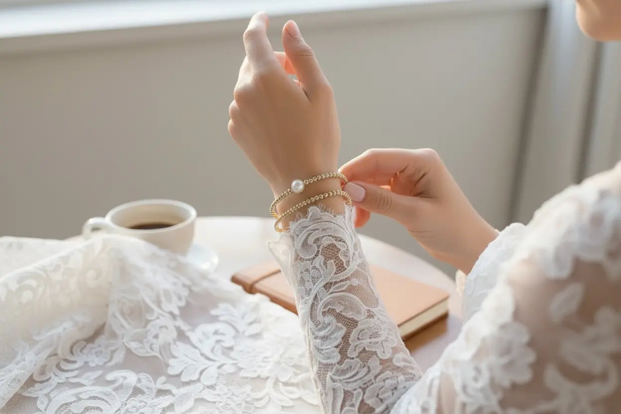 Gold Pearl bracelet Savi Jewelry