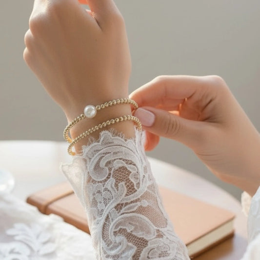 Gold Pearl bracelet Savi Jewelry