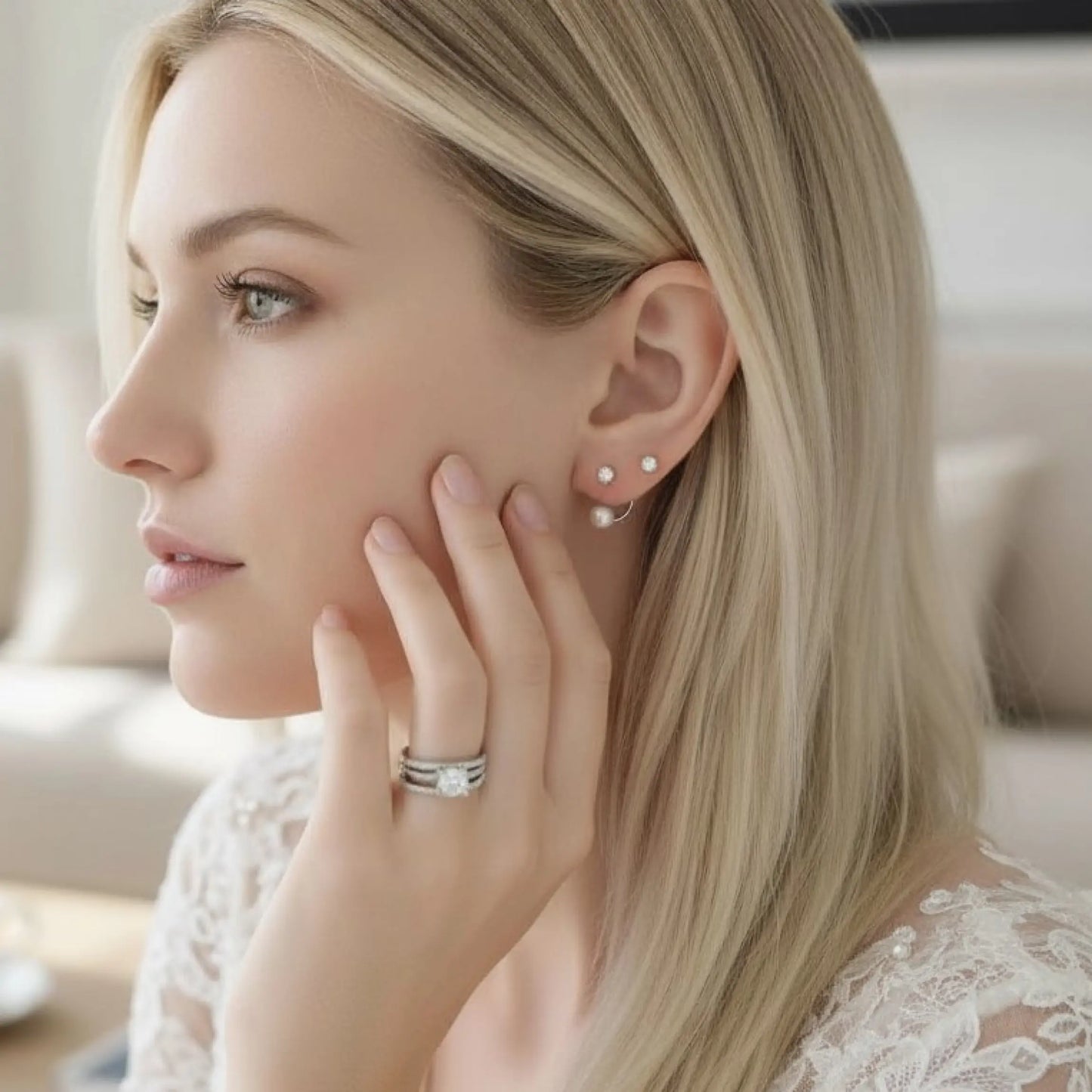 Crystal Ear jacket Earrings SaviJewelry