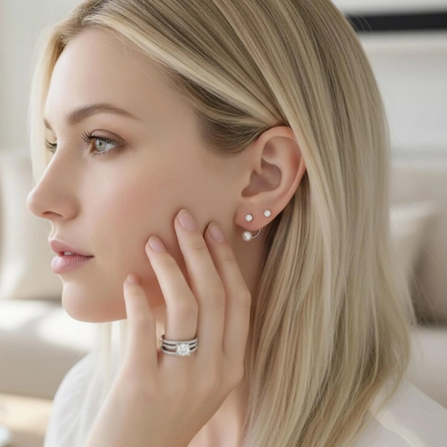 Crystal Ear jacket Earrings SaviJewelry