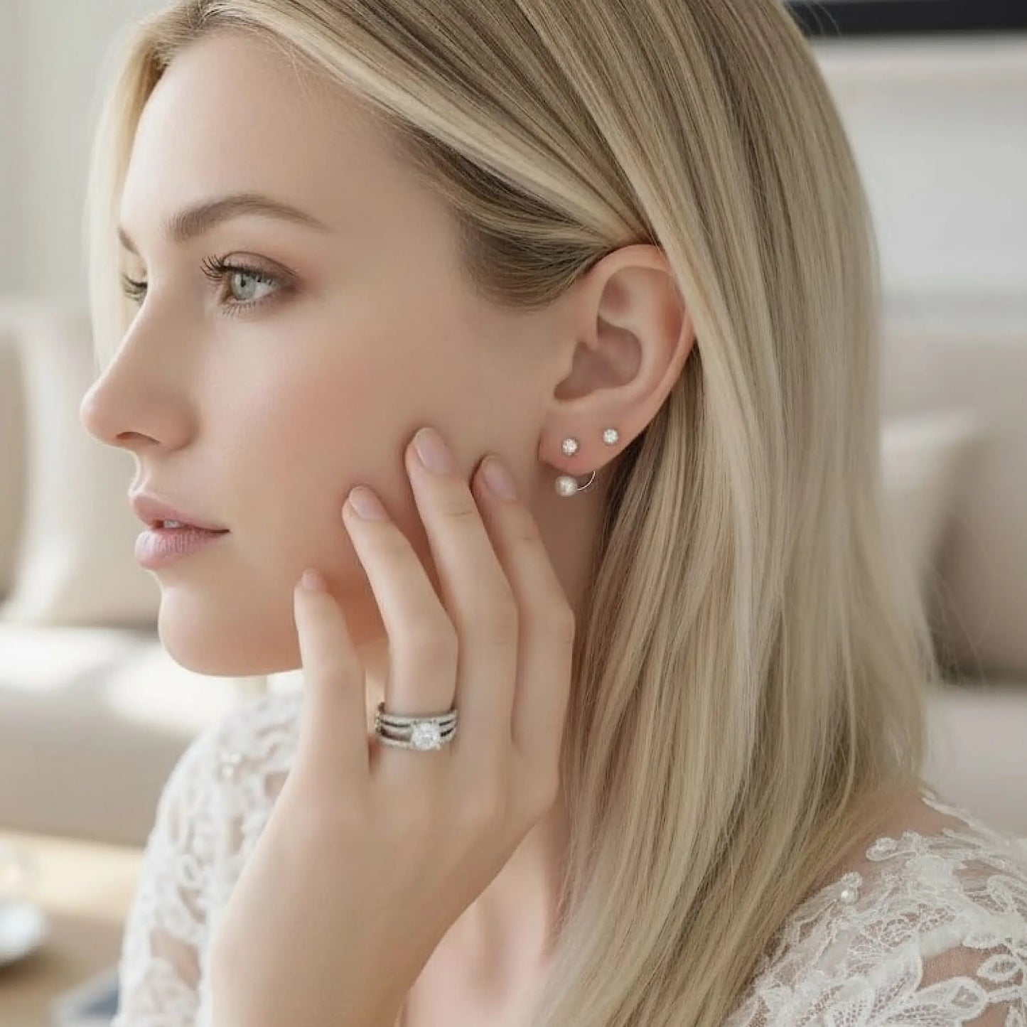 Crystal Ear jacket Earrings SaviJewelry