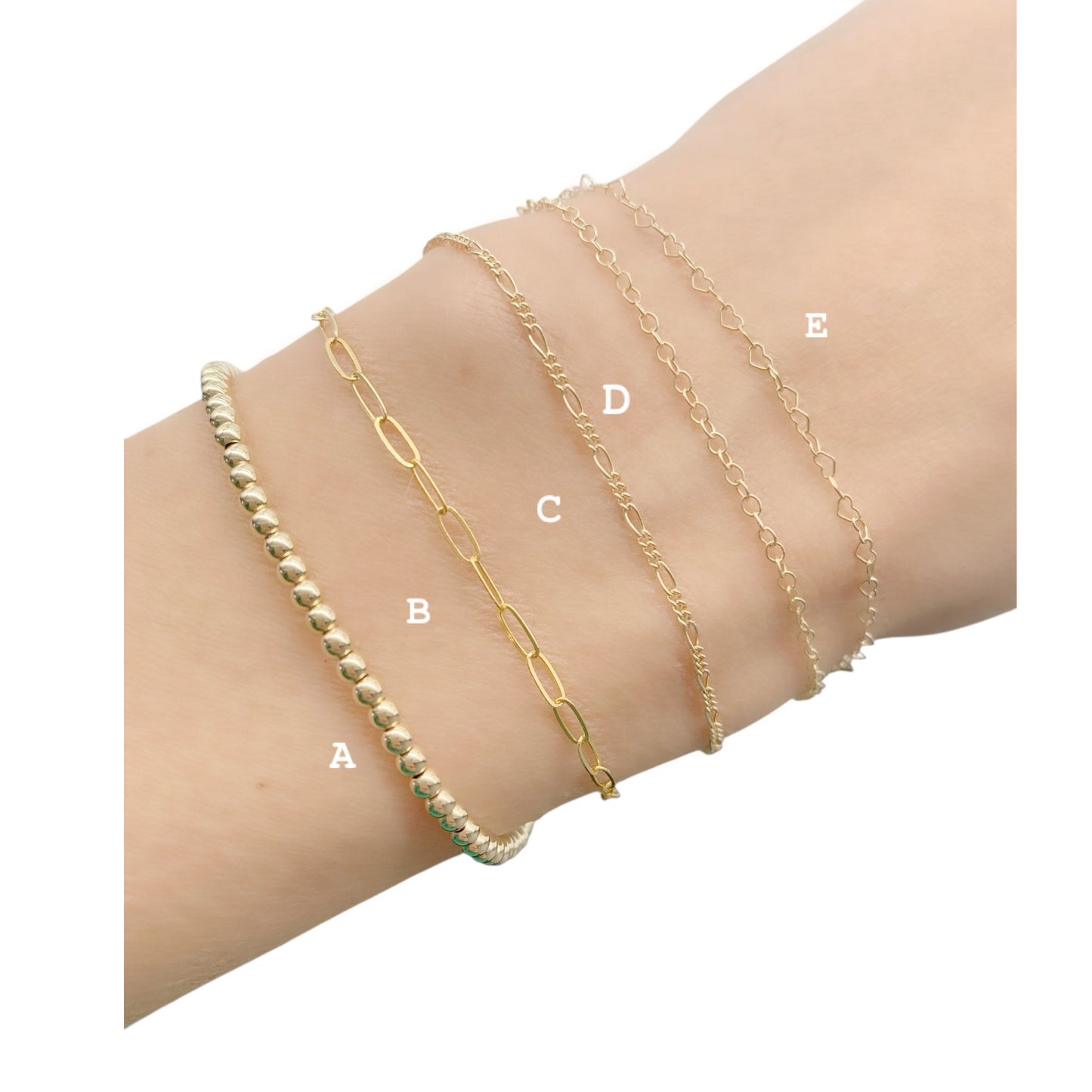 14K Gold Filled Chain Bracelet – Dainty Stackable Gold Bracelet, Minimalist Everyday Jewelry Gift for Her