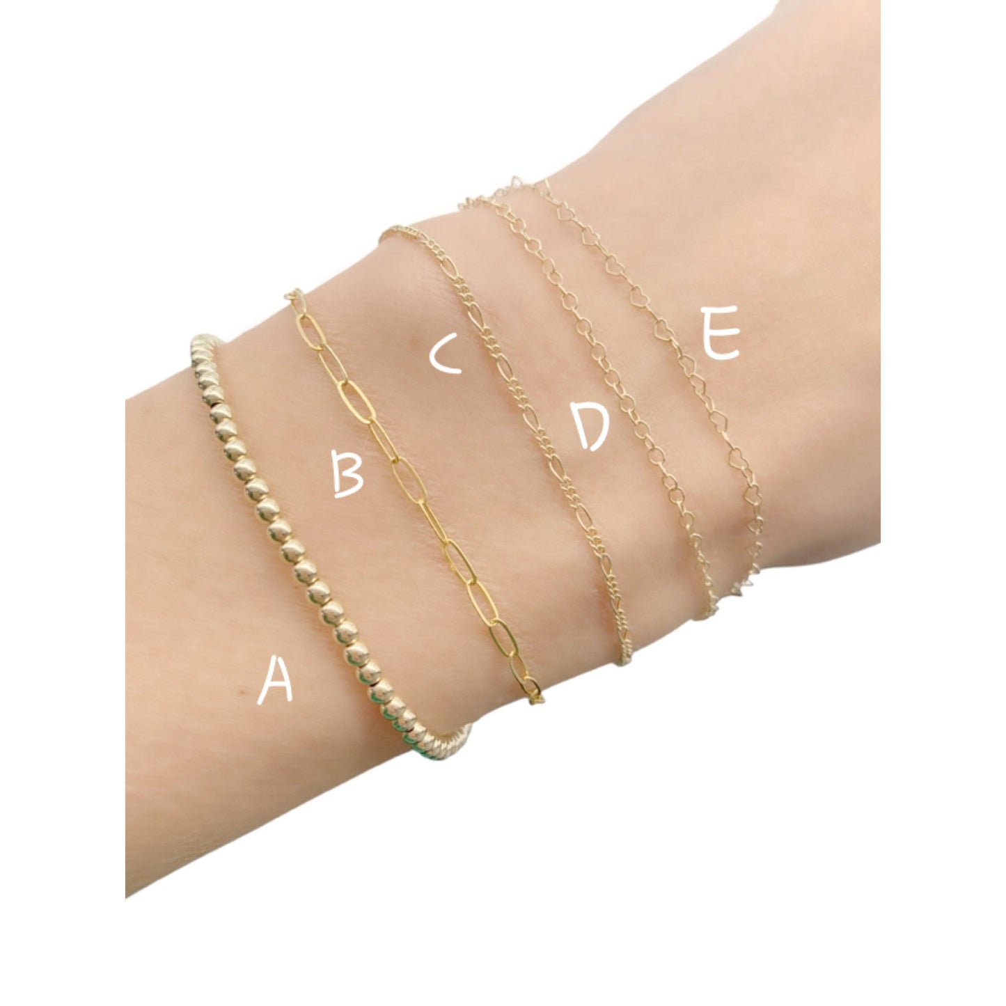 14K Gold Filled Chain Bracelet – Dainty Stackable Gold Bracelet, Minimalist Everyday Jewelry Gift for Her