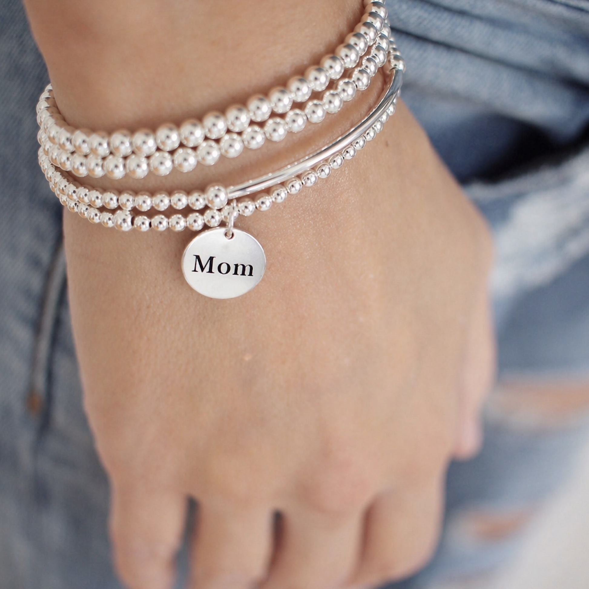 Mom Bracelet – Personalized Initial Bracelet – 14K Gold Filled Custom Letter Bracelet, Dainty Name Jewelry Gift for Her SaviJewelry