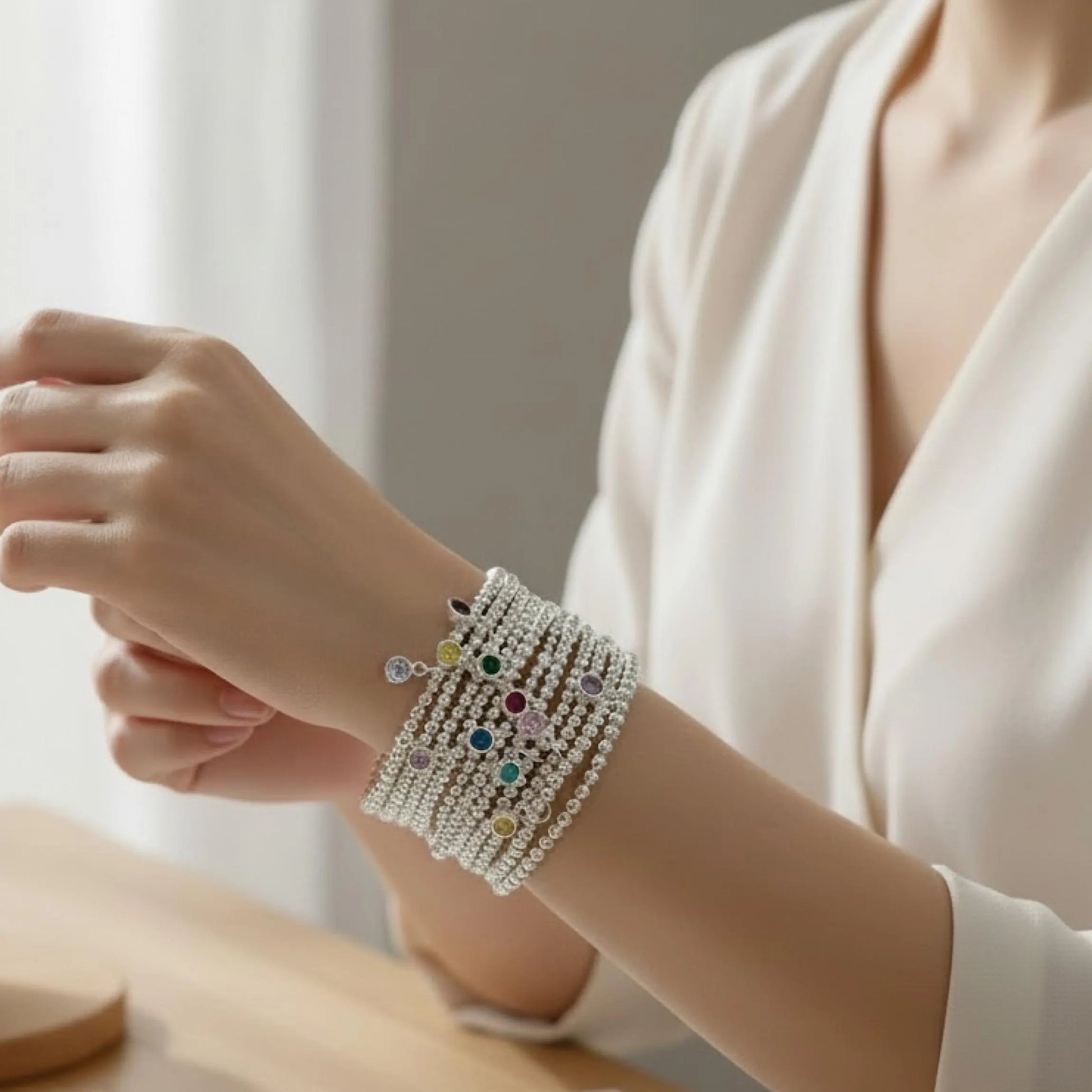 Personalized 925 Sterling Silver Birthstone Bracelet - Savi Jewelry